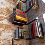 Book shelves from a pipe