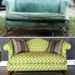Beautiful antique sofa before and after replacing the upholstery