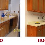 Kitchen before and after changing facades
