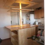 Kitchen island with false ceiling