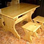 Table with pine stools