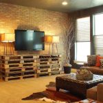 Furniture from living room pallets in loft style