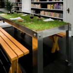 Unusual table with lawn