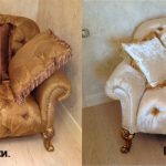 Unusual stylish sofa before and after upholstery