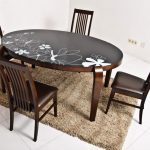 Oval table with an unusual pattern