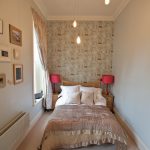 Simple design of a narrow bedroom