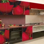 A simple and effective way to update the facades of the kitchen set - use wallpaper