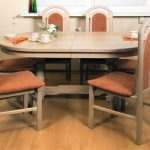 Folding oval table for dining area