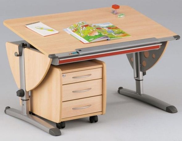 Adjustable desk na may stand