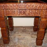 Carved wood stool