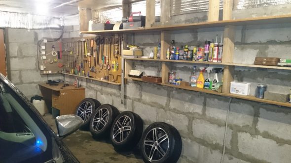 Homemade shelves and racks
