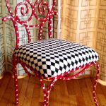 Šachmatų sėdynė originaliai minkštai kėdei