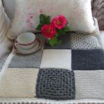 Chess pattern for knitted bedspread handmade