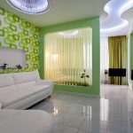 Chic design of one room with a division into the living room and bedroom
