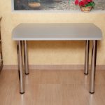 Modern kitchen table with chrome legs