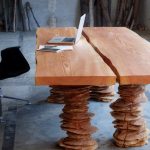 Loft stiliaus medinis stalas