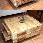 Small table with pallet with drawers