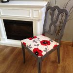 Chair with poppies after restoration