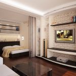 Útulné uspořádání ložnice v kombinaci s obývacím pokojem
