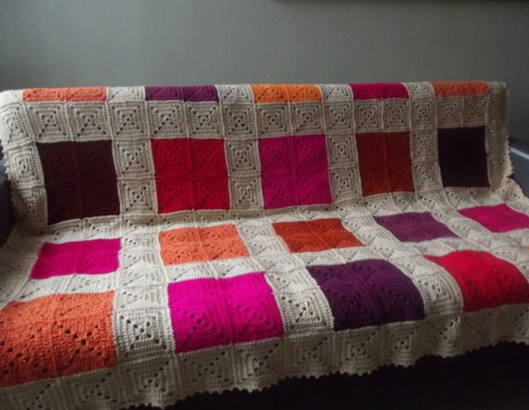 Cozy plaid handmade sofa