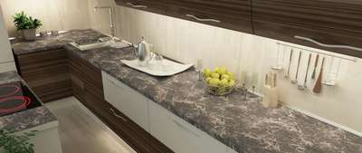 Moisture resistant marbled countertop
