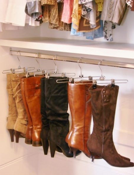 High boots are best kept vertically, so that the tops are not spoiled