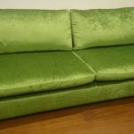 Bright green satin for a sofa for a new interior