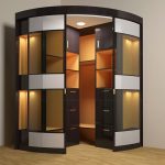 Illuminated corner cabinet design