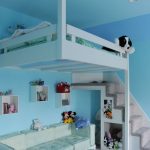White baby bed on the ceiling and sofa below