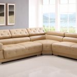 Beige corner sofa with folding backs