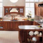 Large kitchen set with decorative elements