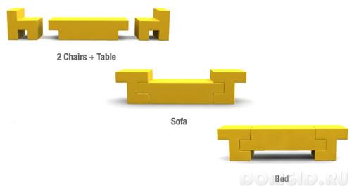 Functional furniture set