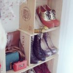 Storing shoes in vertical boxes
