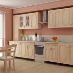 A set of kitchen furniture in bright colors