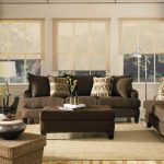 Hafif bir oturma odası için kahverengi kanepeler
