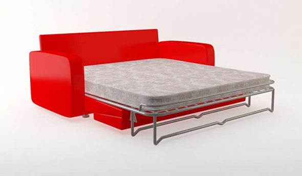 Katil sofa merah