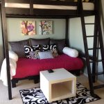 Loft bed with a sofa under it