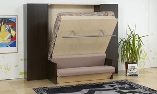 The transforming bed is convenient in small rooms
