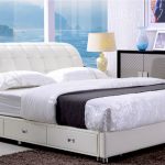 Soft bed with legs and drawers