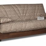 Unusual orthopedic sofa with a wooden frame