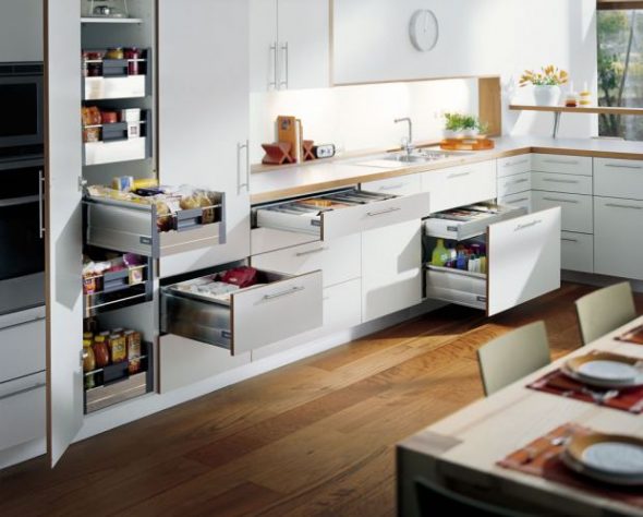 Sliding systems for kitchen furniture