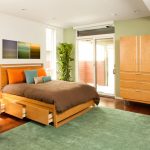 Making a compact bedroom with convenient storage