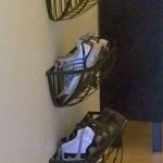 Suspended shelf-baskets for shoes