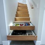 Shoe shelves in the stairs