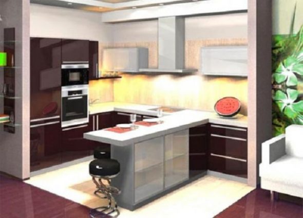 Peninsular kitchen layout