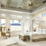 Transparent canopy adds coziness to the bedroom