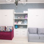 Folding beds-wardrobes with small sofas