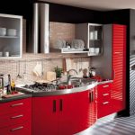 Juicy red para sa kitchen furniture