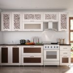 Bright kitchen with two inserts in one line