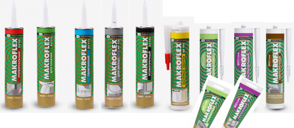 The range of adhesives Makroflex